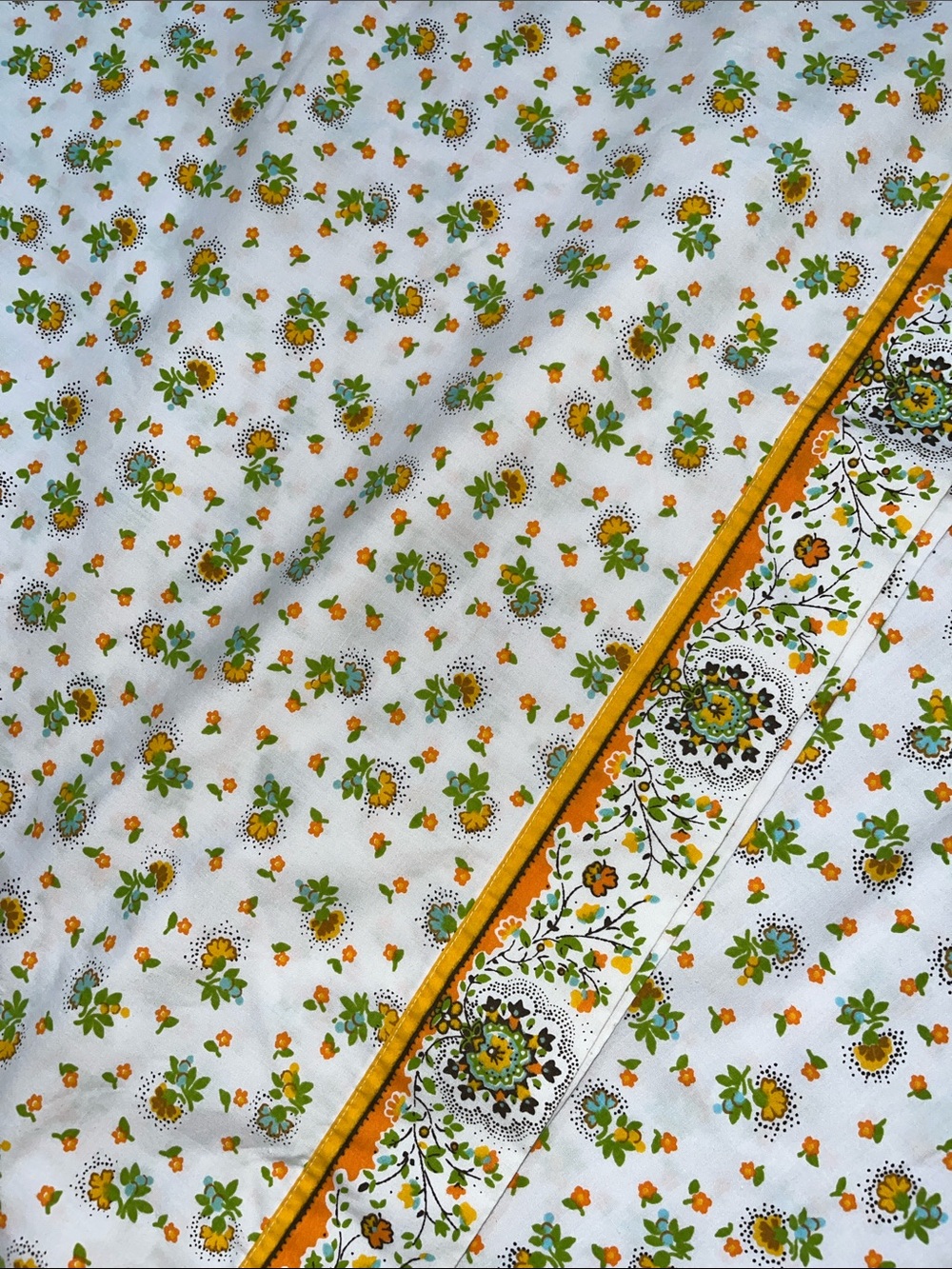 Vtg JC Penney Twin FLORAL Flat Sheet Cottage Grandma Core Craft Material*READ**